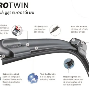Gạt Mưa Ô Tô Bosch AEROTWIN - Chân Móc U - Thân Mềm