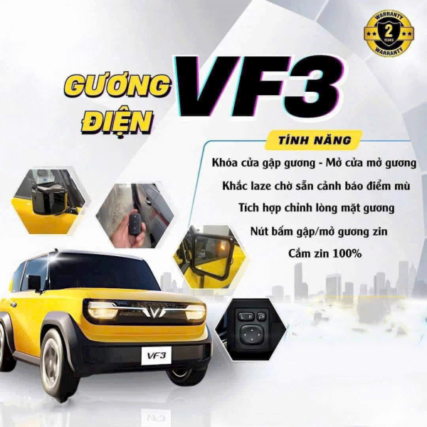Gương gập điện Vinfast VF3
