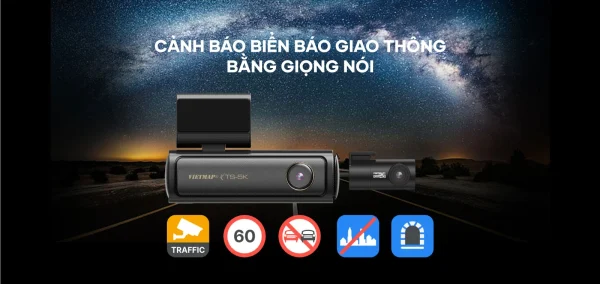 Camera Hành Trình Vietmap TS-5K – Ghi Hình Siêu Nét 5K, Tích Hợp Cảnh Báo ADAS