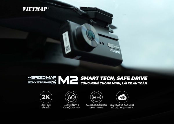 Camera Hành Trình Vietmap Speedmap M2 – Ghi Hình Sắc Nét, Cảnh Báo Tốc Độ GPS Chuẩn Xác