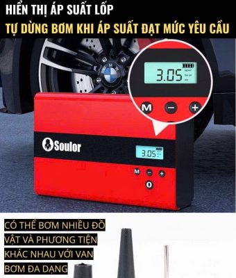 Bơm Lốp Kiêm Kích Bình Ô Tô Soulor 69800mAh