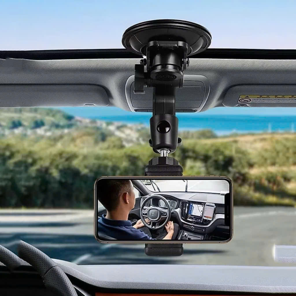 Giá đỡ điện thoại hút chân không xoay 360 kèm remote chụp hình tiện lọi