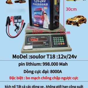 Bộ Kích Bình Xe Tải Soulor T18 12V-24V Đa Năng | Dòng Kích 3000A | Dung Lượng 958000mAh | Cứu Hộ Khẩn Cấp Xe 24V